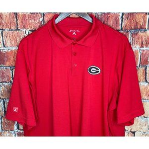 Georgia Bulldogs UGA Dawgs Red Short Sleeve Polo Shirt Men’s XL Antigua